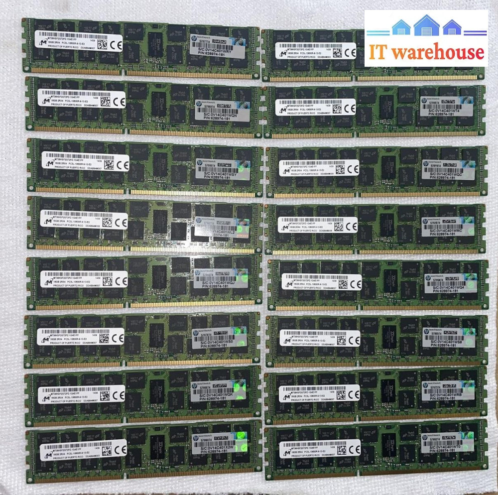 1 X 16Gb Micron 2Rx4 Pc3-10600R Mt36Ksf2G72Pz-1G4E1Ff Server Ram
