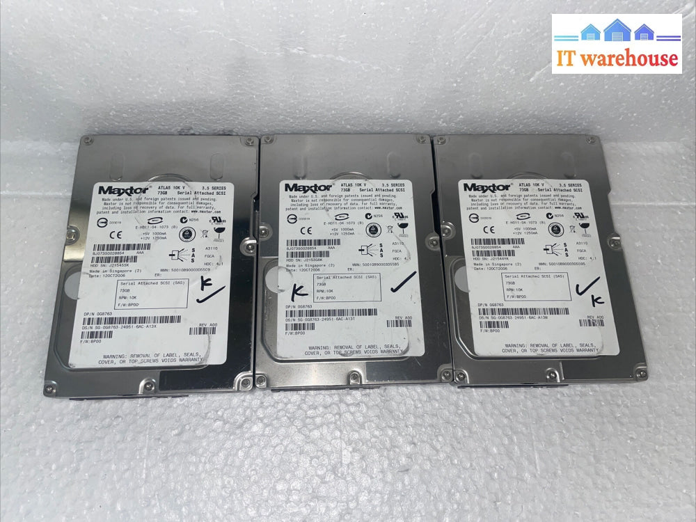 1 X Maxtor 0G8763 73Gb Atlas 10K V Sas Internal Hard Drive