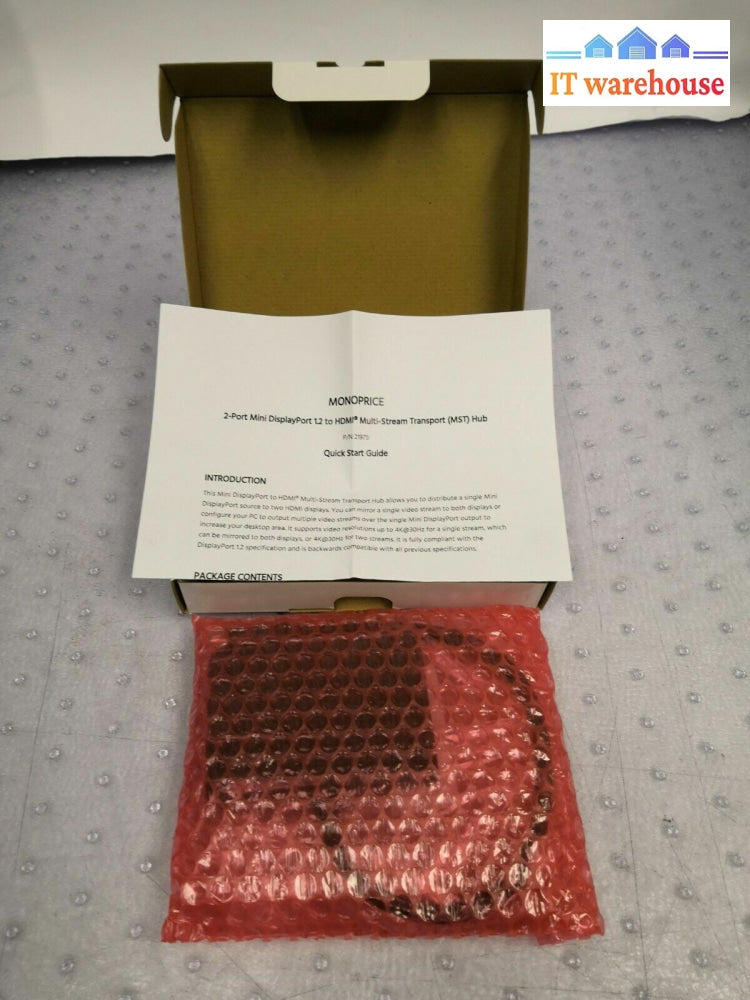 1 X New Monoprice P/N 21975 2-Port Mini Displayport 1.2 To Hdmi @@@