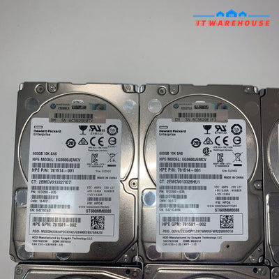 10x HP/DELL/ 600GB 10K 6G 2.5’’ SAS Hard drive (for servers)