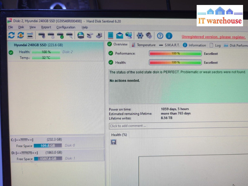 10x HYUNDAI 2.5’’ SATA 240GB SSD Working Good 100% Health