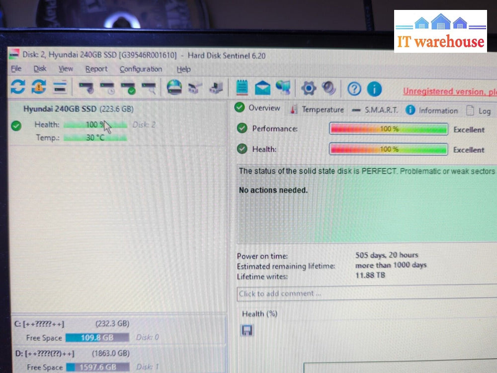 10x HYUNDAI 2.5’’ SATA 240GB SSD Working Good 100% Health