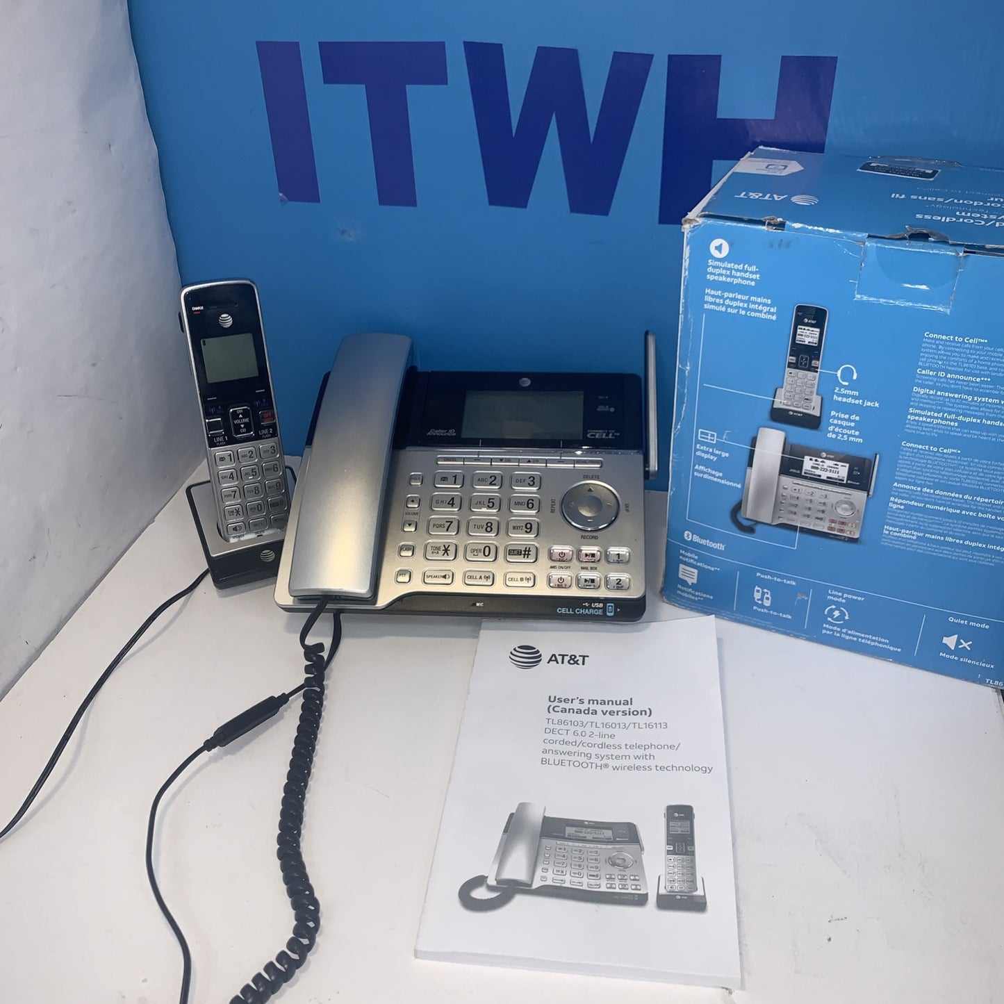 AT&T 2-Line Corded/Cordless Answering System w/ Connect to Cell TL86103