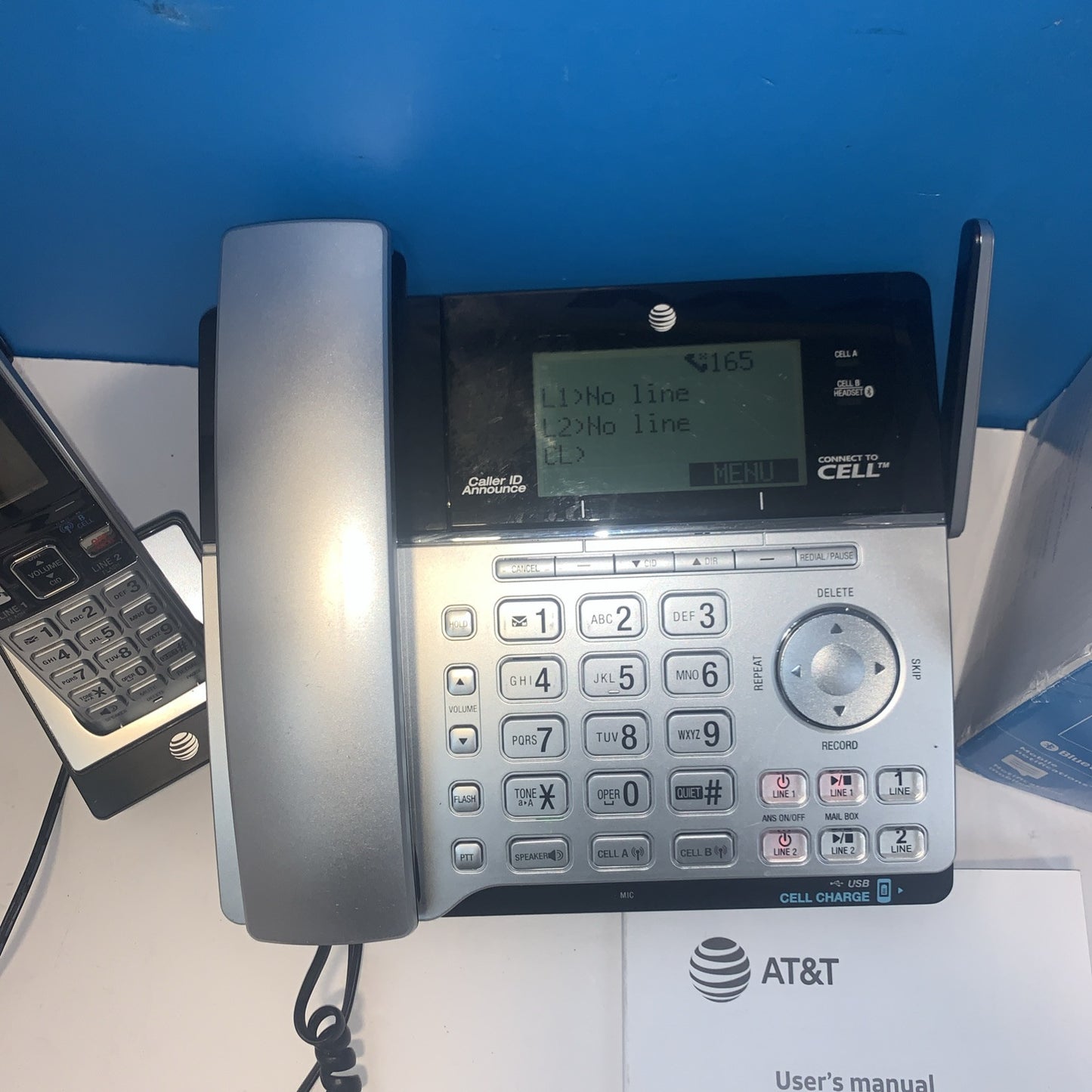 AT&T 2-Line Corded/Cordless Answering System w/ Connect to Cell TL86103