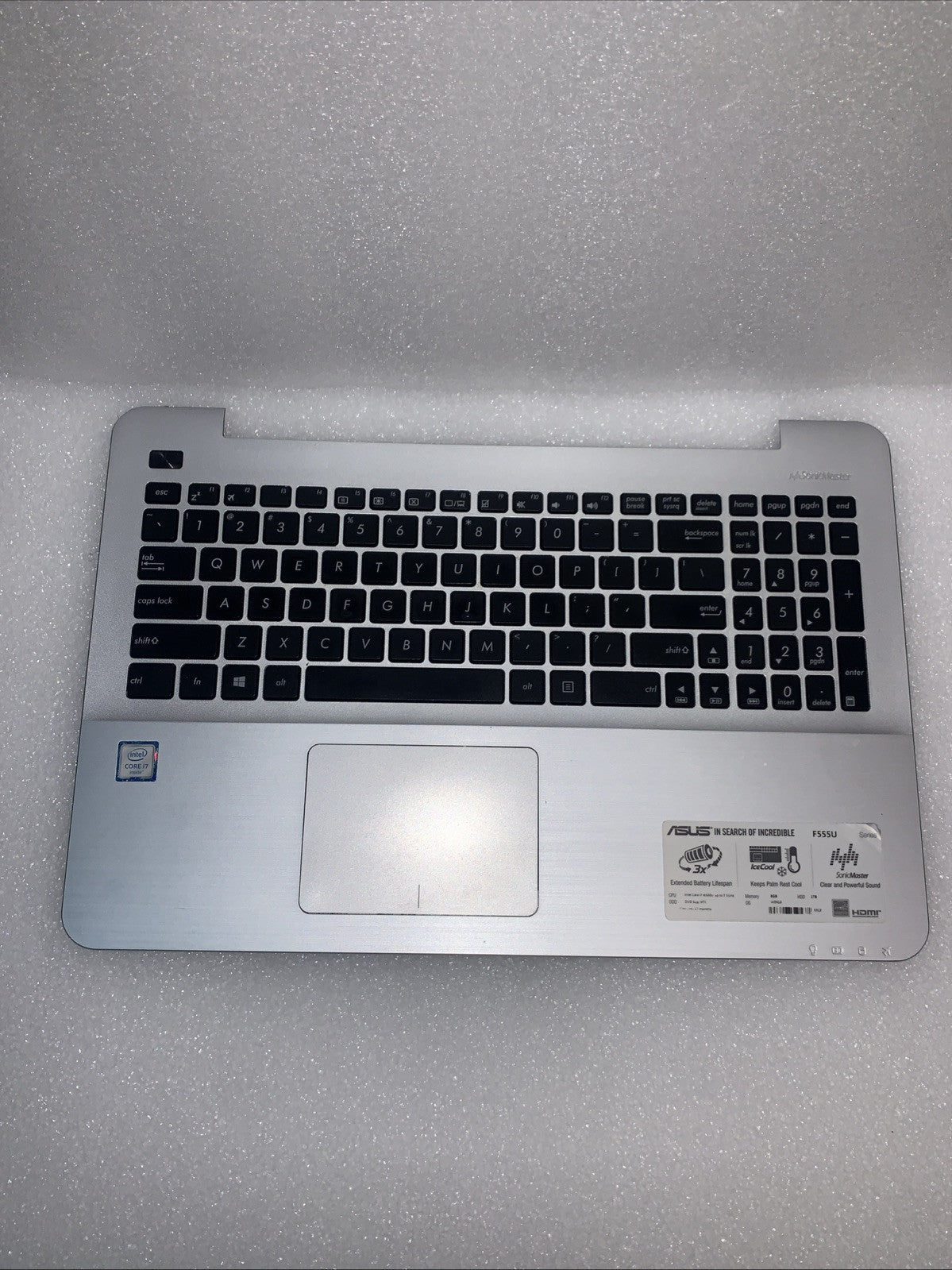 Asus F555U 15.6" laptop keyboard palmrest mouse pad