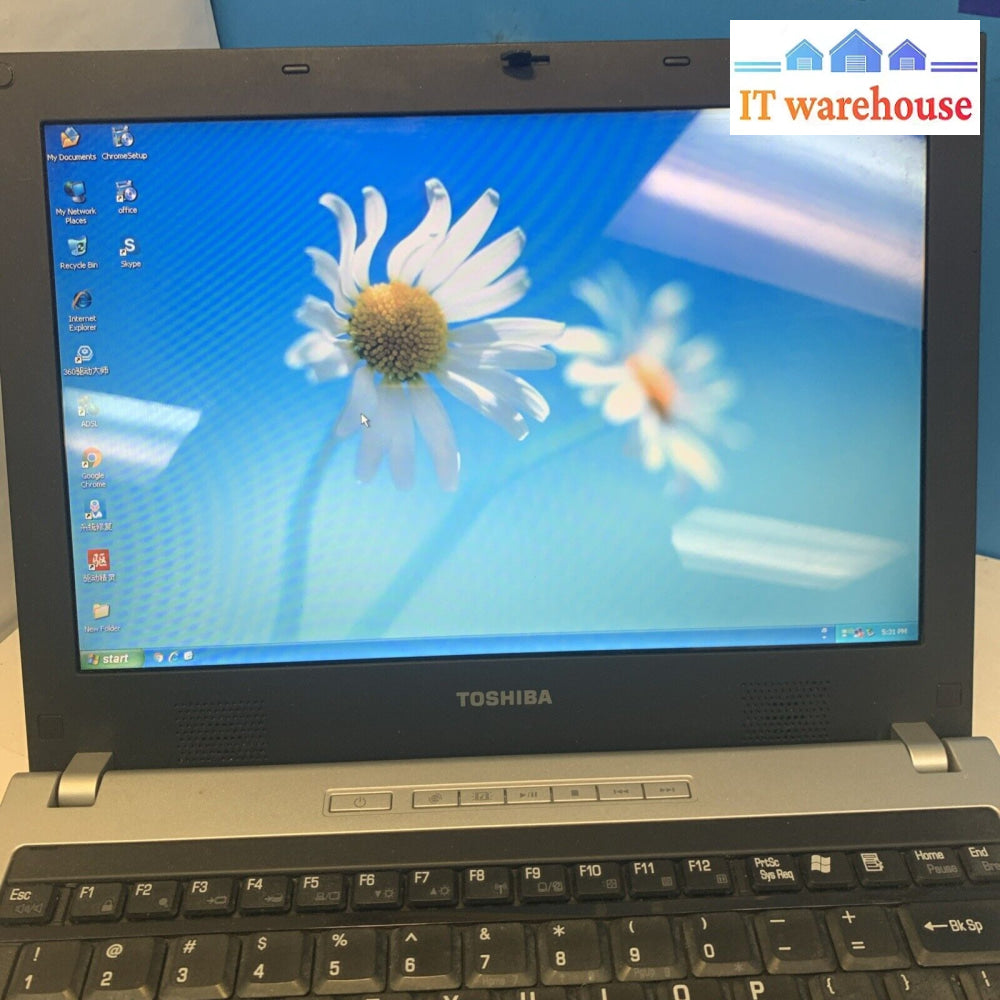 12’’ Toshiba Satellite U200 2-Core 1.6GHZ 1GB 250GB Windows XP pro (Bad Audio)