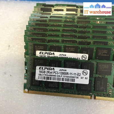 12X 16Gb (192Gb) Elpida Ebj17Rg4Bbwd-Gn-F Pc3-12800R Dimm Server Memory