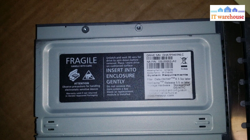 146Gb Fc Hdd Fujitsu Maw3147Fc Fibre Channel W/ Tray Netapp 108-00082