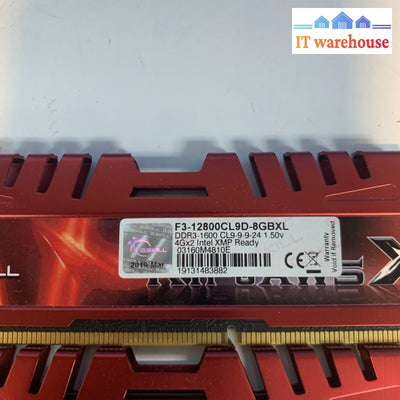 16 GB (4x 4GB) G.Skill RIPJAWS X F3-12800CL9D-8GBXL PC3-12800 DDR3-1600 RAM