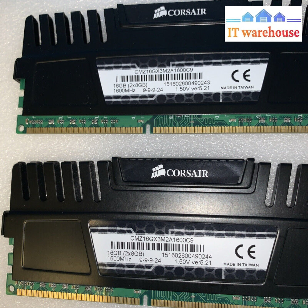 16Gb (2X8Gb) Corsair Vengeance Ddr3-1600Mhz Pc3-12800 1.5V Cmz16Gx3M2A1600C9