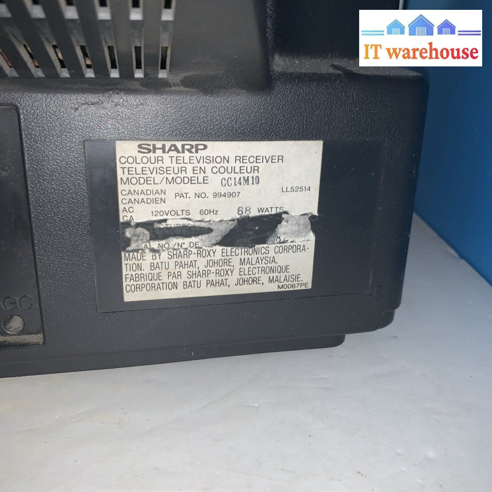 1990 Sharp Linytron Cc14M10 Crt Tv Only