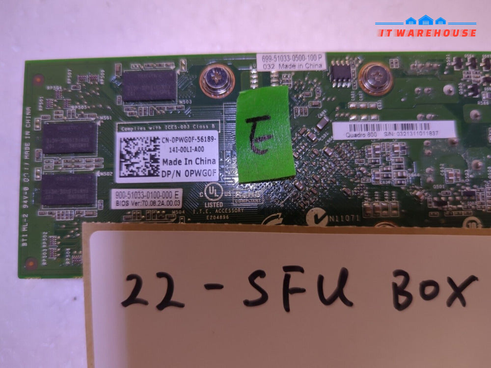 1Gb Dell Nvidia Quadro 600 Ddr3 Pci Express 2.0 X16 Dvi Display Port Video Card-