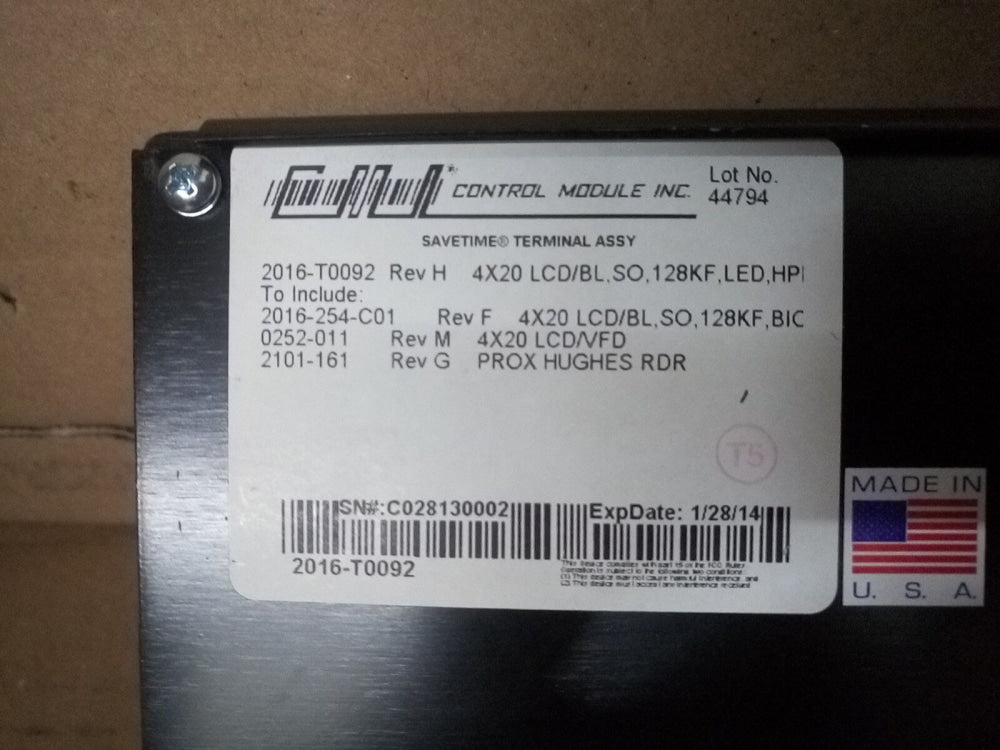 * 1X Control Module Cmi Savetime 2000 Time Clock Terminal Assy 2016-T0092 @