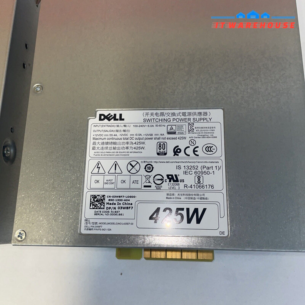 1X Dell Precision T5820 425W 80Plus Power Supply Y097X