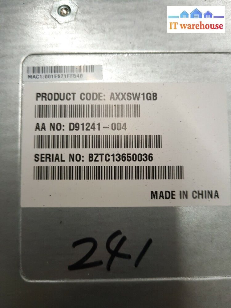 - 1X Intel Blade Server 10-Port Gigabit Switch Axxsw1Gb D91241-004