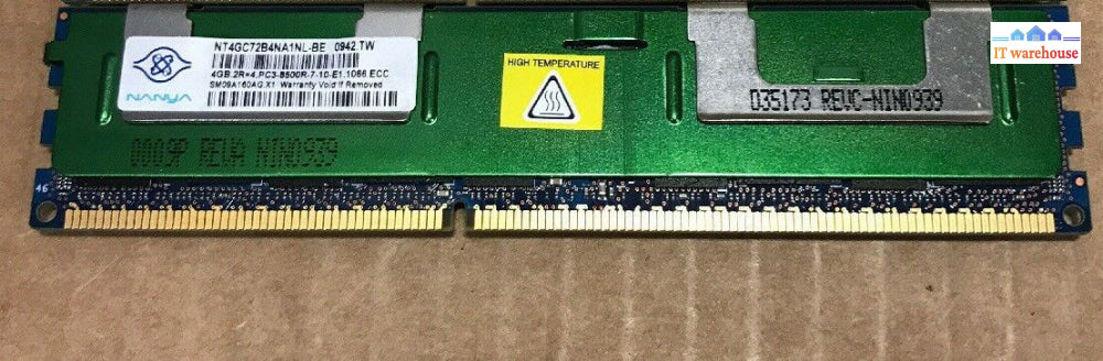 1X Nanya 4Gb 2Rx4 Pc3-8500R-7 Reg Nt4Gc72B4Na1Nl-Be (Server Memory)