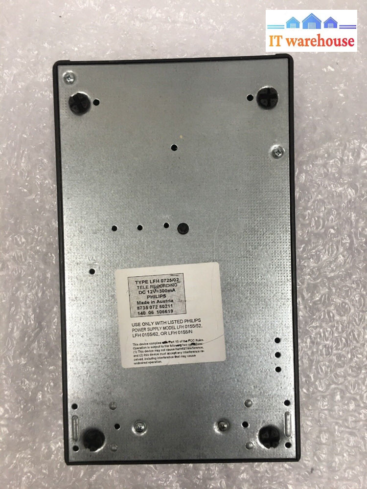 - 1X Philips Lfh 0725/02 725 Dictation System (With Compatible Ac Adapter )