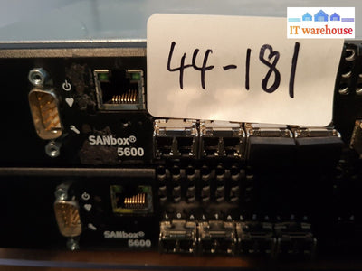 - 1X Qlogic Sanbox 5602 Sb5602 Fibre Channel Switch W/ (2X) Power Supply