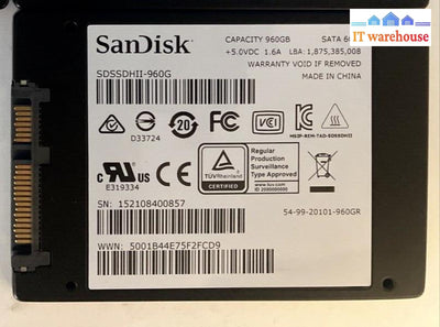 1x SanDisk Ultra II 960GB SATA 2.5’’ SDSSDHII-960G Solid State Drive SSD Tested