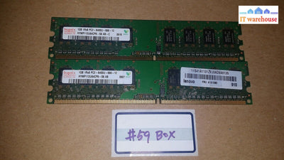 2 X Hynix 1Gb Pc2-5300P Hymp112U64Cp8-S6 Ab Desktop Memory Ram @@@