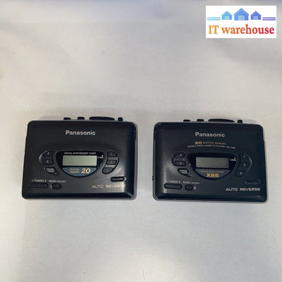 2 X Panasonic Tape Player Am/Fm Radio Auto Reverse Walkman Rq-V187/V186