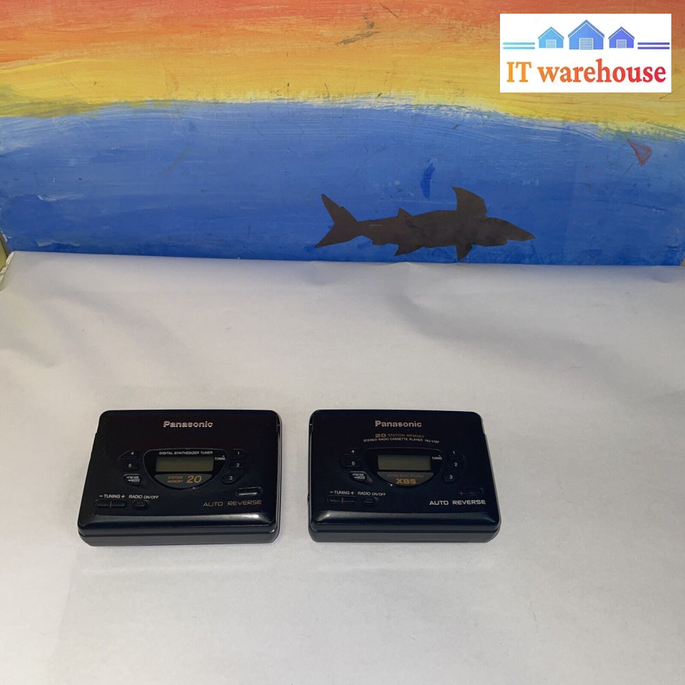 2 X Panasonic Tape Player Am/Fm Radio Auto Reverse Walkman Rq-V187/V186