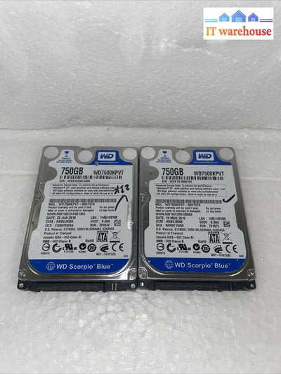 2 X Western Digital 2.5’ Wd7500Bpvt 750Gb Sata Hard Drive (Not For Laptop)