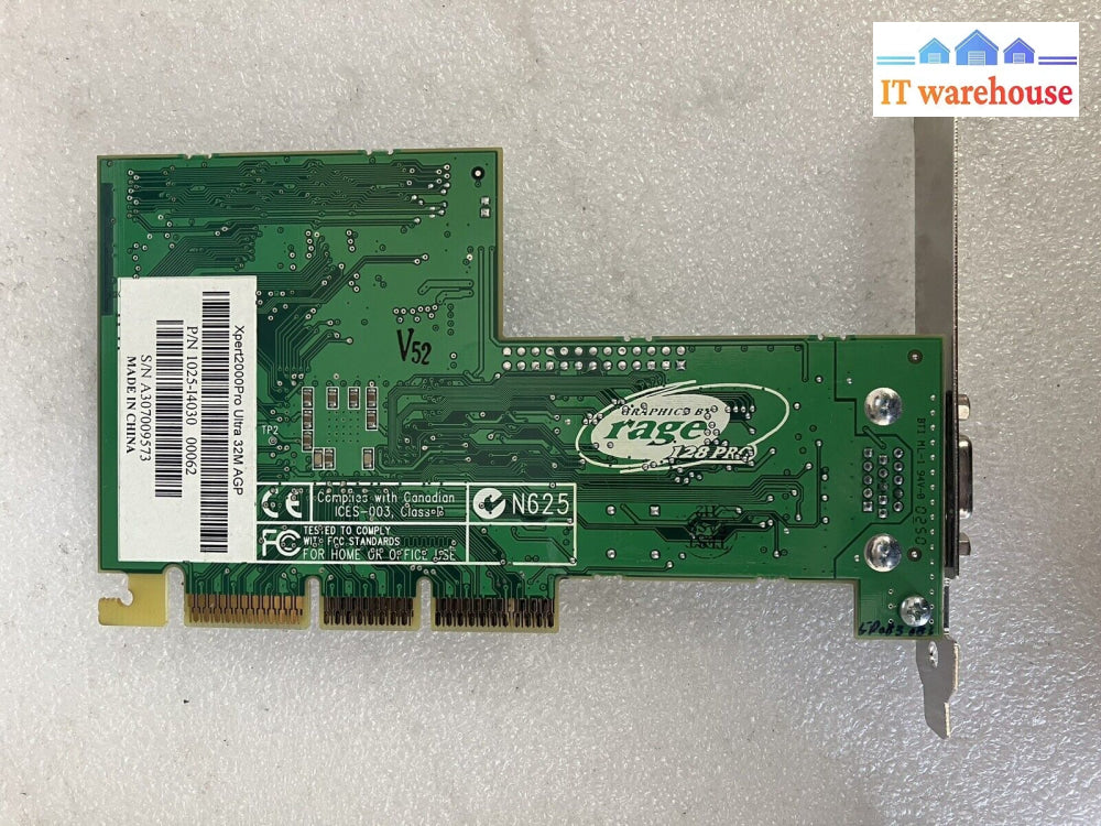 ~ (2X) Agp Card Ati Graphics Rage Xpert2000Pro Ultra 32M 1025-I4030 109-65700-20