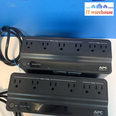 2x APC Back-UPS BE425M 6-Outlet 120V 425VA Uninterruptible Power Supply (No Bat)
