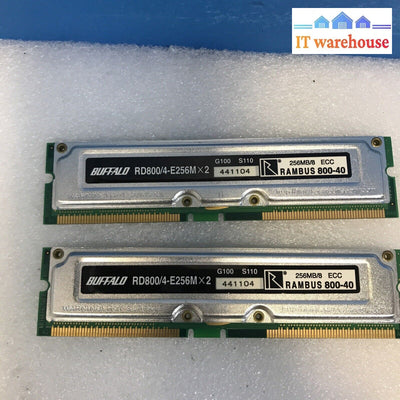 2X Buffalo Rd800/4-E256Mx2 Rdram Rambus Memory