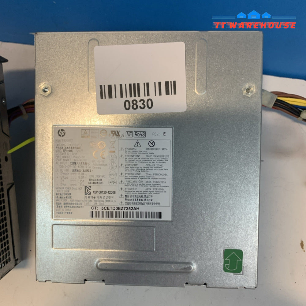 2x HP 659193-001 Elite 8200 / RP5800 240W 6-Pin Power Supply D10-240P1A PC9055