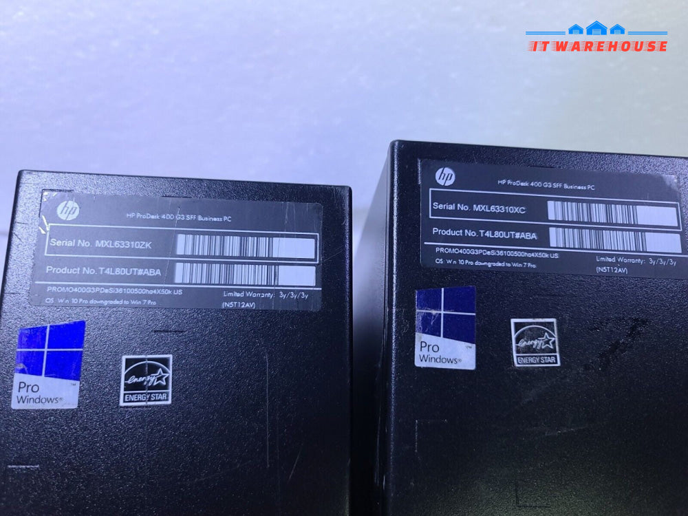 2x HP ProDesk 400 G3 SFF Desktop Intel Core i3-6100/ 4GB /500GB HDD / win10 pro