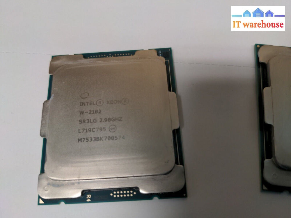 - 2x Intel Xeon W-2102 CPU 2.90 GHz SR3LG 4Core 8.25M 8.0GT/s LGA2066 Processor
