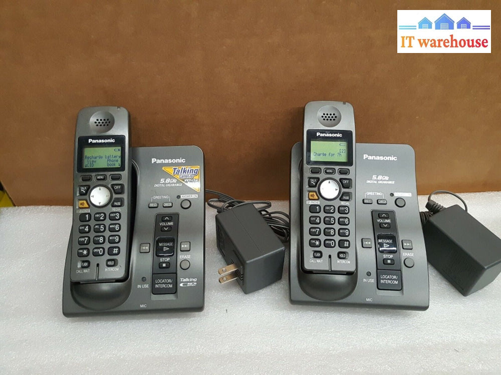 - 2X Mixed Panasonic Wireless Phone Set (Tg6031Cb/Tg6051B) With Handset-Tga600B