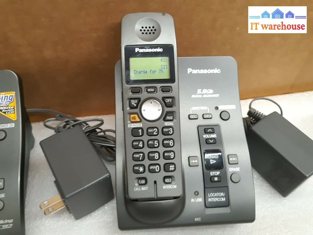 - 2X Mixed Panasonic Wireless Phone Set (Tg6031Cb/Tg6051B) With Handset-Tga600B