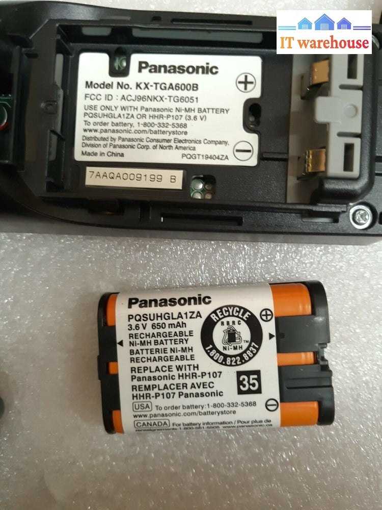 - 2X Mixed Panasonic Wireless Phone Set (Tg6031Cb/Tg6051B) With Handset-Tga600B