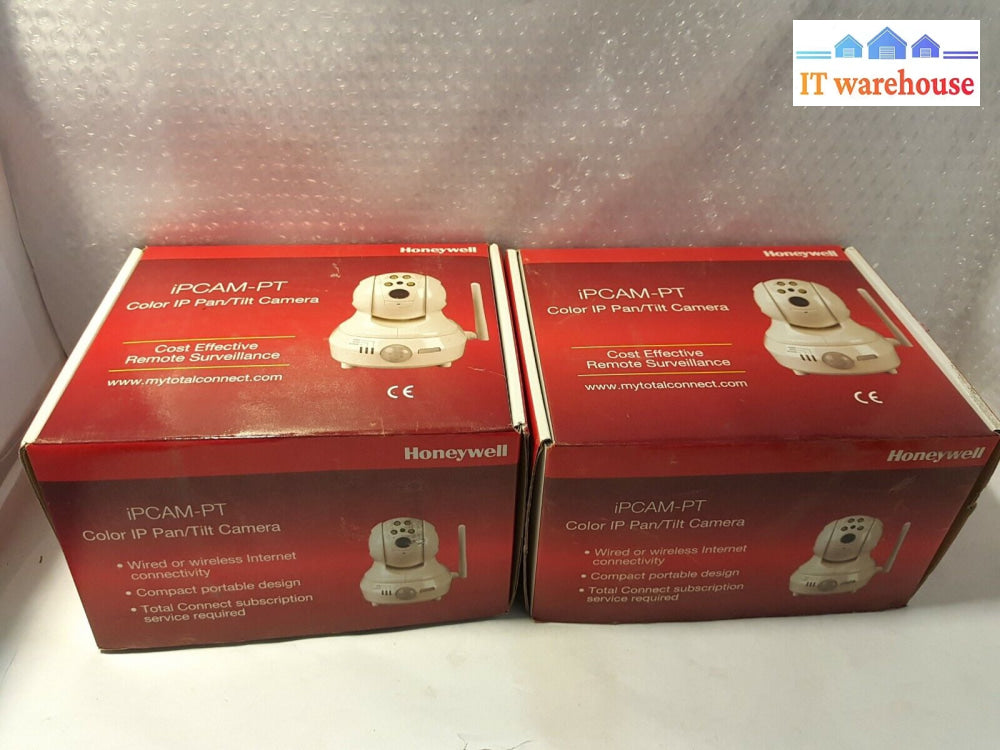 - 2X New Honeywell Ipcam-Pt Color Ip Pan Tilt Camera