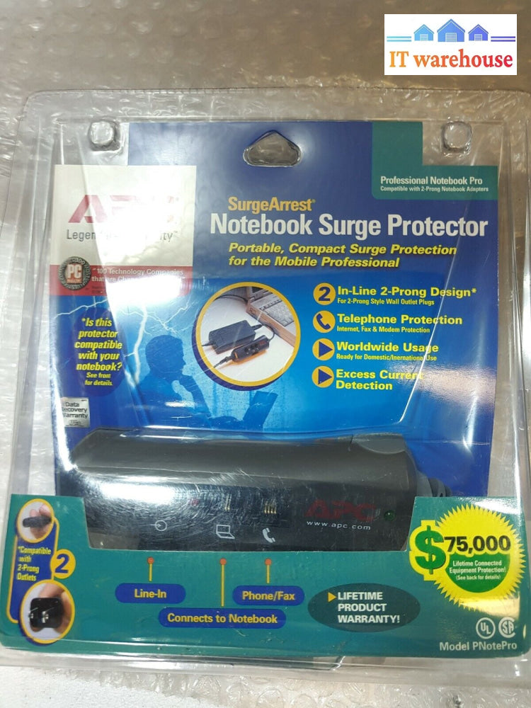 - 2X New In Box Apc Notbook Surge Protector Pnotepro