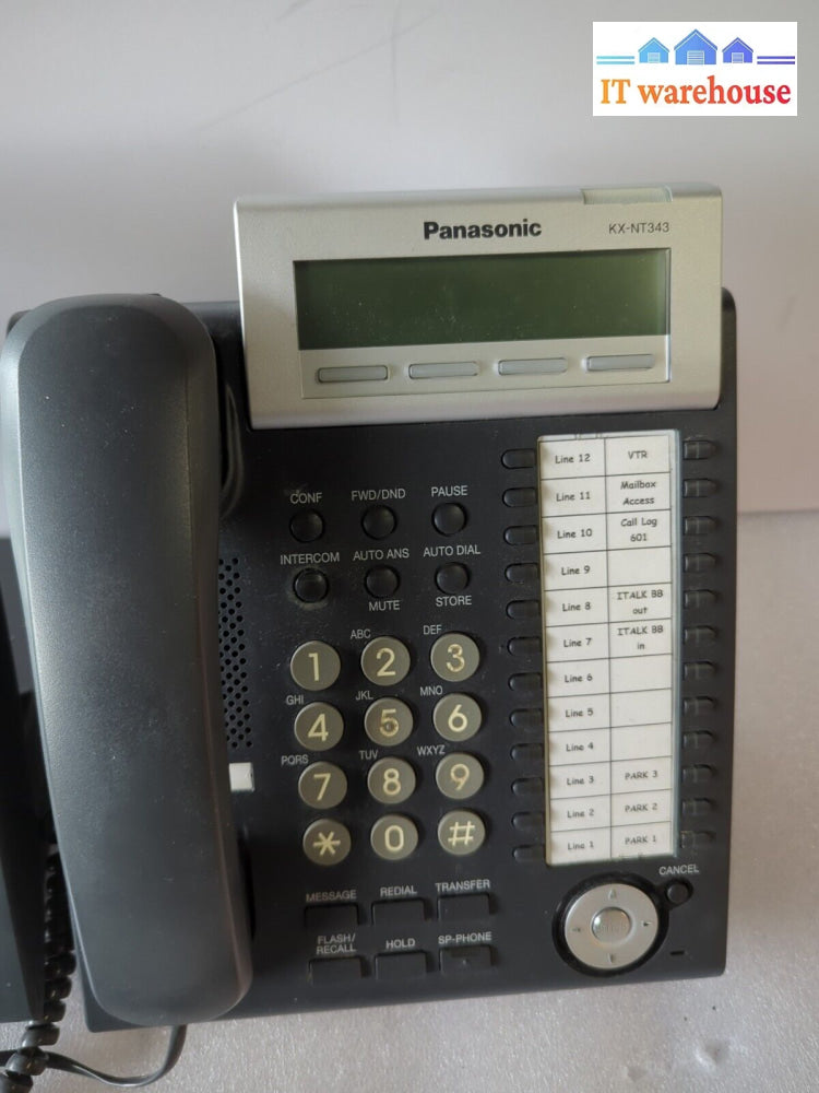2X Panasonic Kx-Nt343 Kx-Nt343X-B Backlit Lcd Display 24 Button Ip Phones -