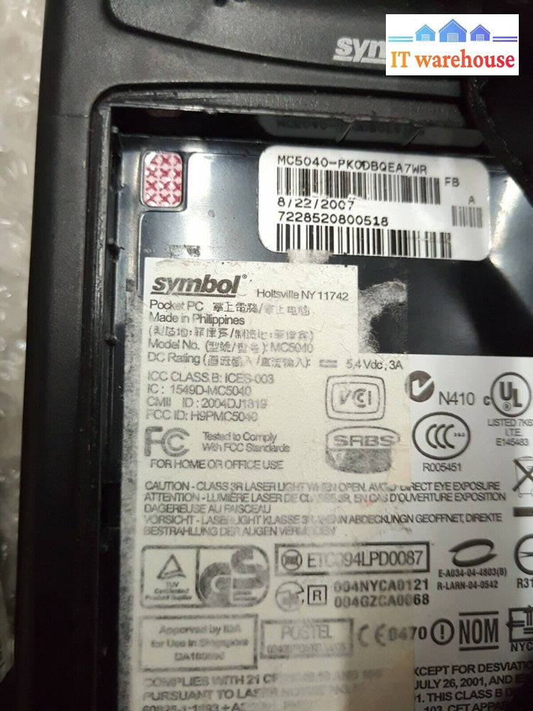 - 2x SYMBOL MOTOROLA MC5040 Barcode Scanner WiFi Pocket PC W/512MB card(NO PEN)