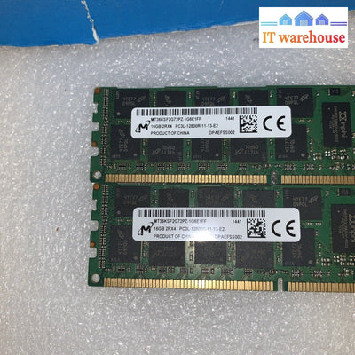 2X16Gb=32Gb Micron Mt36Ksf2G72Pz -1G6E1Fe 2Rx4 Pc3L-12800R Server Ram