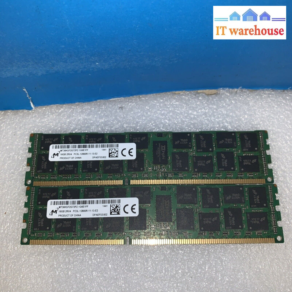 2X16Gb=32Gb Micron Mt36Ksf2G72Pz -1G6E1Fe 2Rx4 Pc3L-12800R Server Ram