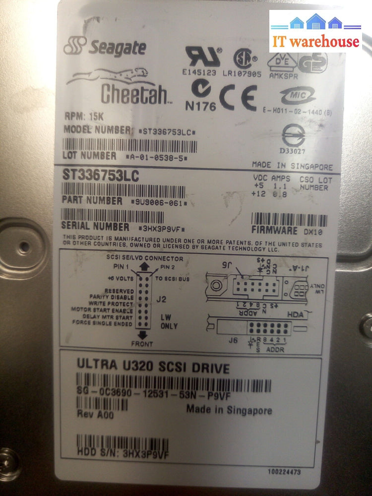 - 3 X Mixed 36G Server Hdd St336753Lc/Mas3367Nc/0Fc272 W/Caddy Ie248