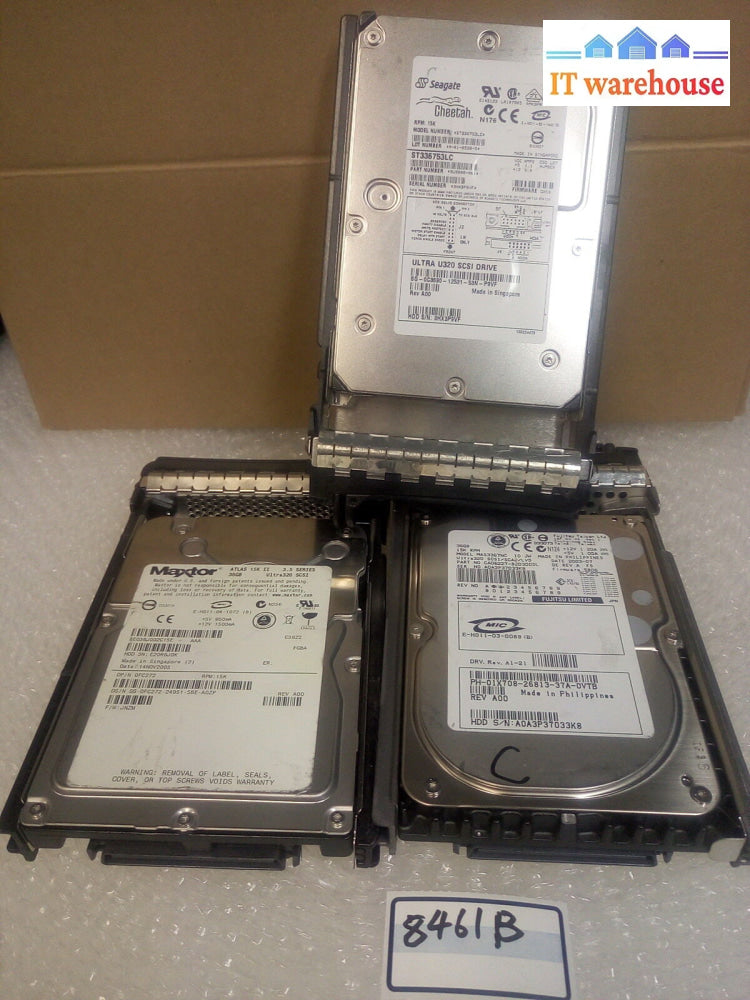 - 3 X Mixed 36G Server Hdd St336753Lc/Mas3367Nc/0Fc272 W/Caddy Ie248