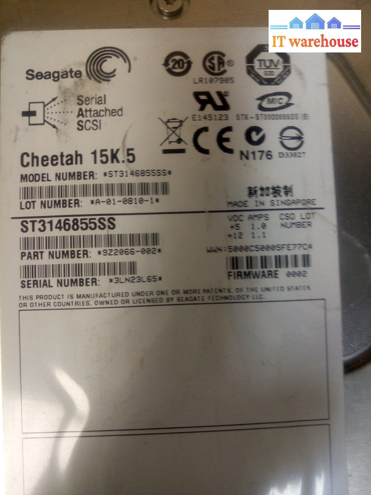 * 3 X Mixed146G Server Hdd Wx063/Max3147Rc/St3146855Ss W/Caddy F9541