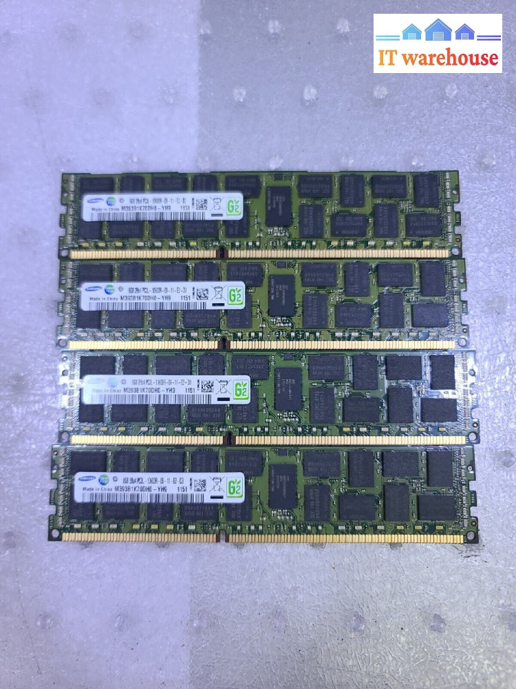 - 32Gb (4X8Gb) Samsung Pc3L-10600R Ddr3-1333 Server Ram Memory M393B1K70Ch0-Yh9