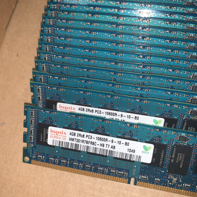 8GB Kit (2x 4GB) DDR3 hynix 2Rx8 PC3-10600R-9-10-B0 ECC Server Memory