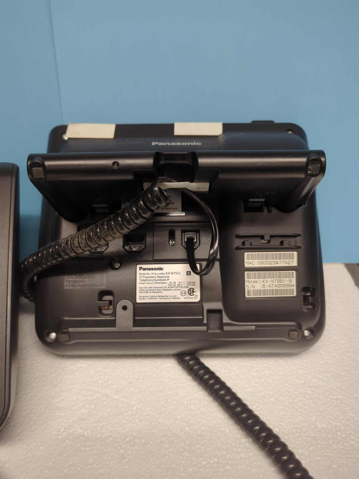 2x Panasonic KX-NT551 8-Button Black Digital Telephone Phones -
