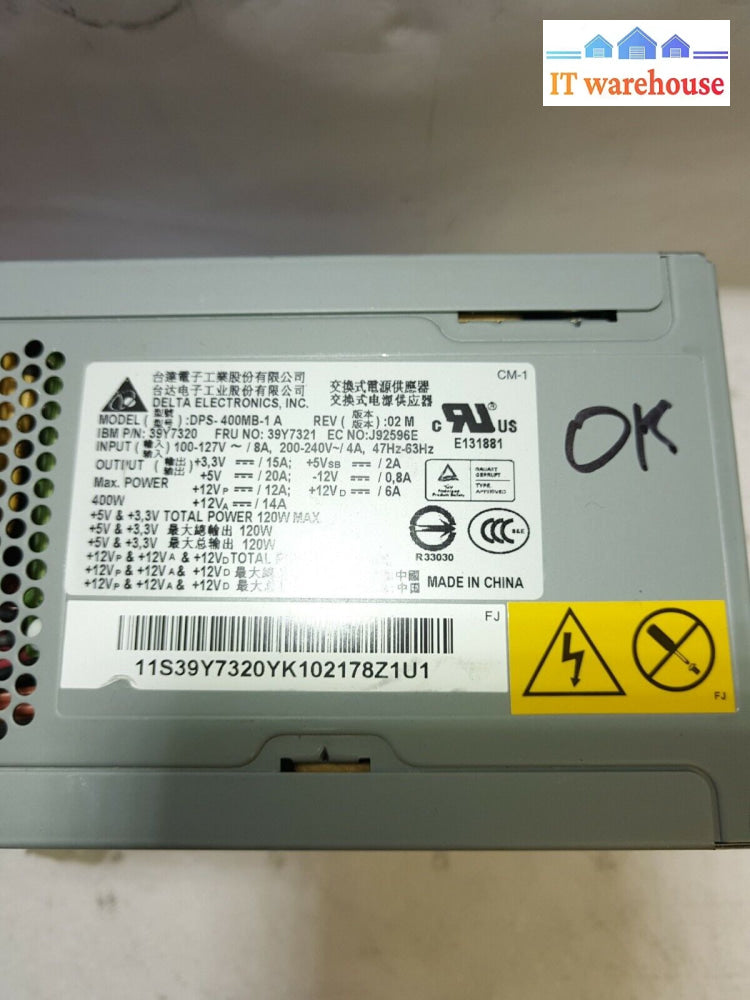 - 39Y7321 39Y7320 Dps-400Mb-1 Ibm X206M X3200 Thinkserver Power Supply