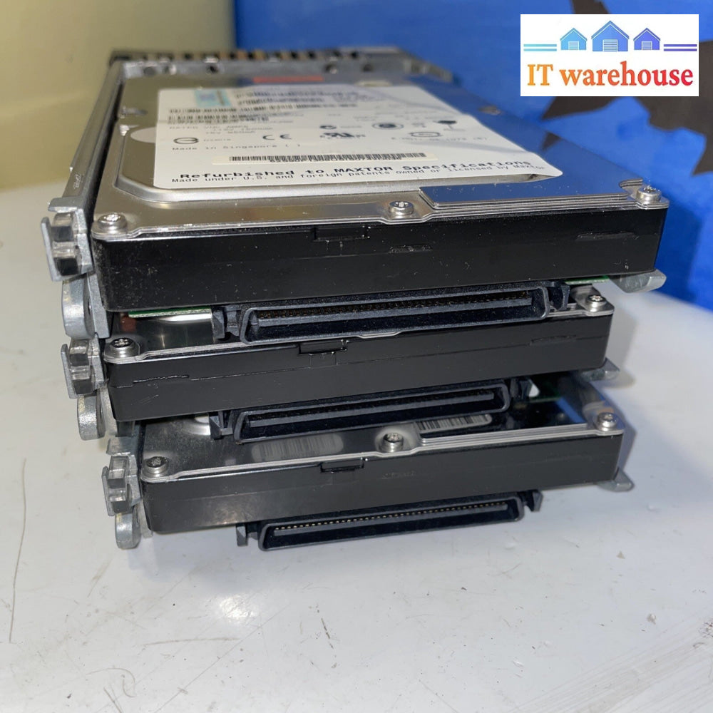 3x IBM FRU 90P1309 SCSI 10K RPM 73GB Hard Drive w/ caddy 25R4100